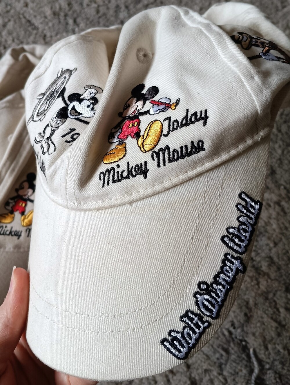 š¤ LOT 2 Disney Parks Mickey Through The Years Embroidered Baseball Cap Hat - Picture 2 of 16